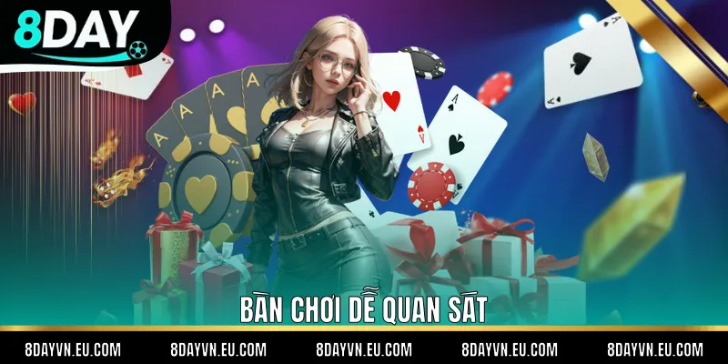 Bàn chơi dễ quan sát